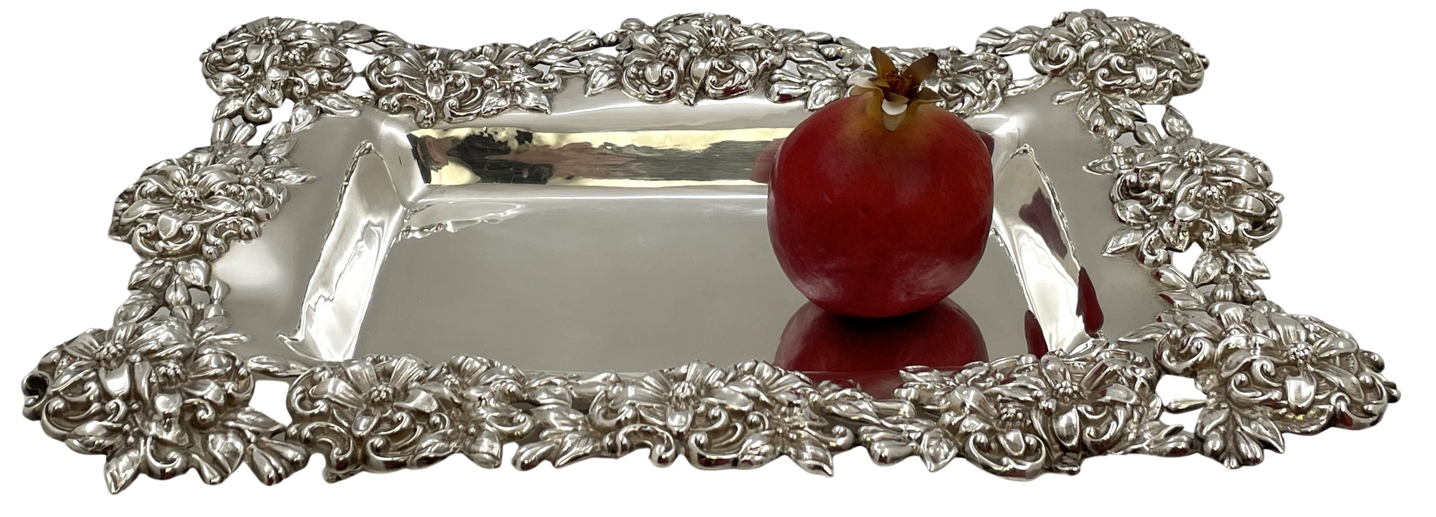 Mauser Sterling Silver Floral Footed Dish in Art Nouveau Style from Late 19th/ Early 20th Century