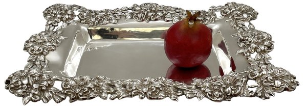 Mauser Sterling Silver Floral Footed Dish in Art Nouveau Style from Late 19th/ Early 20th Century