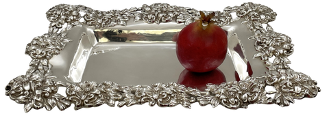 Mauser Sterling Silver Floral Footed Dish in Art Nouveau Style from Late 19th/ Early 20th Century