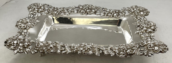 Mauser Sterling Silver Floral Footed Dish in Art Nouveau Style from Late 19th/ Early 20th Century