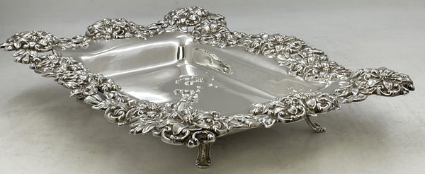 Mauser Sterling Silver Floral Footed Dish in Art Nouveau Style from Late 19th/ Early 20th Century