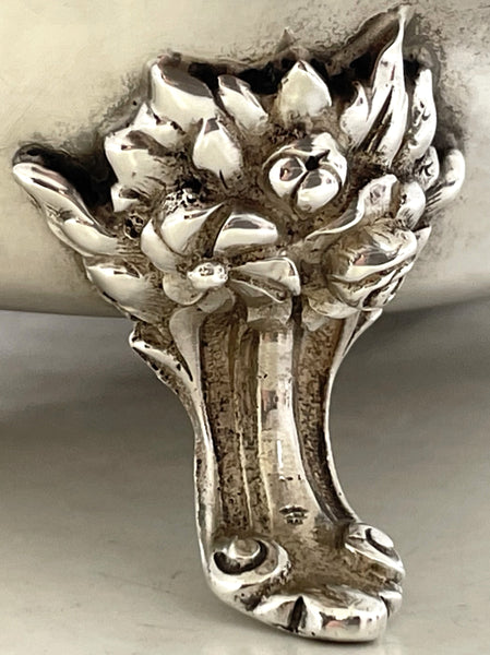 Mauser Sterling Silver Floral Footed Dish in Art Nouveau Style from Late 19th/ Early 20th Century