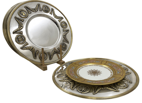 Set of 4 Napoleonic Silver Chargers in Heavy Gage Museum-Quality from Late 19th Century