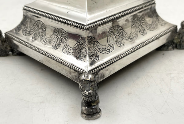 European Sterling Silver Large Hanukkah Menorah