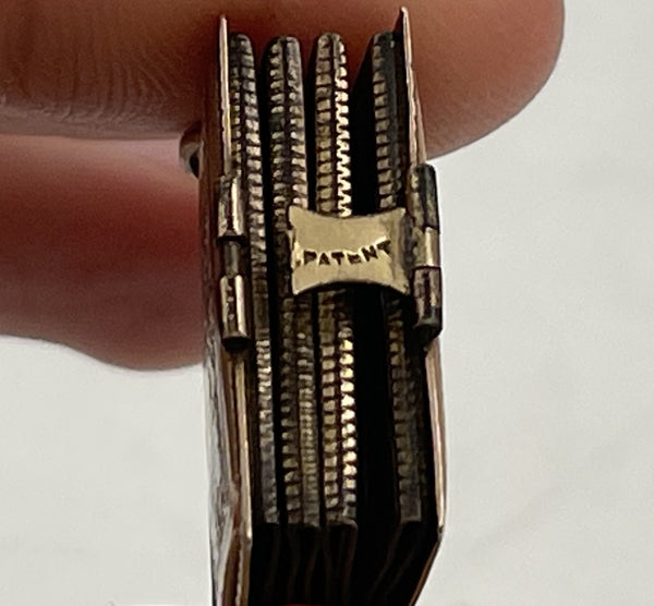 Mid-19th Century Gilt Brass Photo Album Book Locket Pendant Charm
