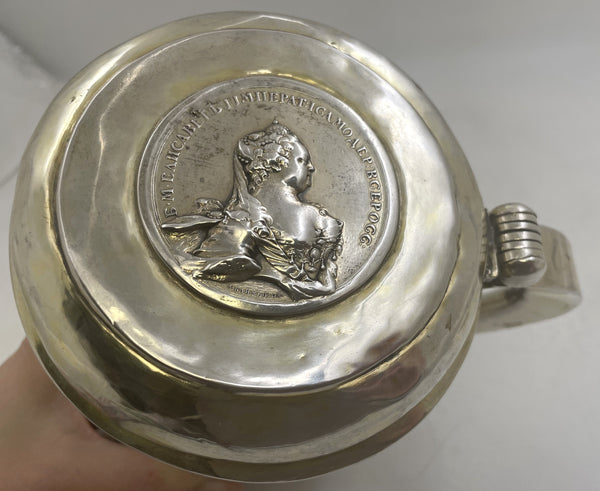 J. Ravich Russian 18th Century Silver Commemorative Tankard for Empress Elizabeth  Petorvna