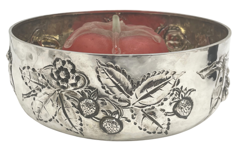 Italian Sterling Silver Centerpiece Bowl with Natural Motifs