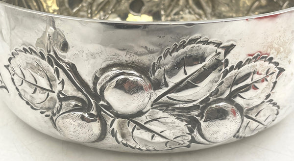 Italian Sterling Silver Centerpiece Bowl with Natural Motifs