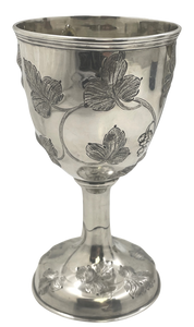 Eben Cutler Coin Silver Goblet/ Kiddush Cup from 19th Century