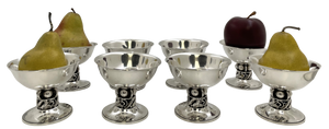 La Paglia for International Sterling Set of 8 Sterling Silver Dessert Bowls in Mid-Century Modern Style
