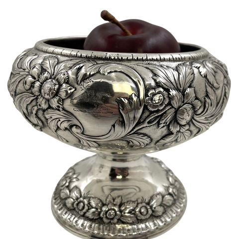 S. Kirk & Son Sterling Silver Castle Landscape Repousse Footed Bowl from 1846-1861