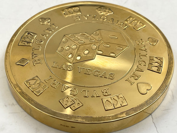 Bulgari Bvlgari Gilt Sterling Silver Las Vegas Casino Chip Coin New in Box