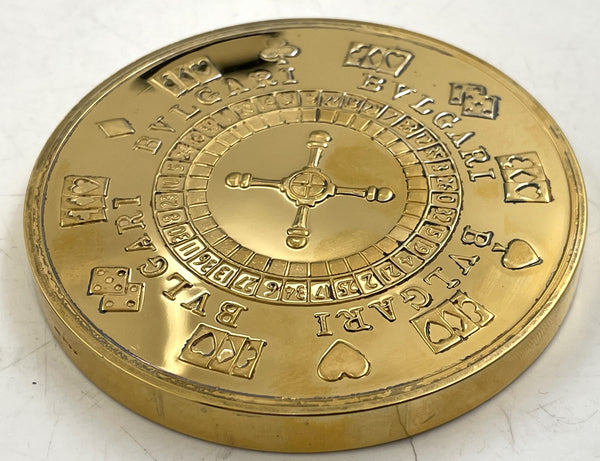 Bulgari Bvlgari Gilt Sterling Silver Las Vegas Casino Chip Coin New in Box