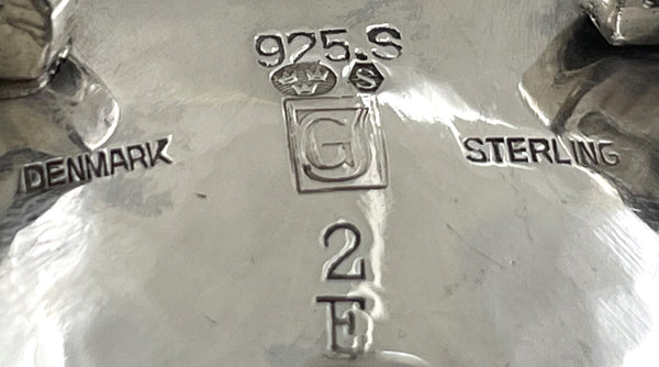 Georg Jensen Sterling Silver Hammered 5-Piece Tea & Coffee Set on Tray in Blossom Pattern