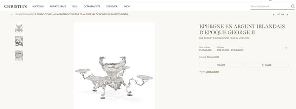 R. Calderwood Sterling Silver Epergne Centerpiece from Mid-18th Century