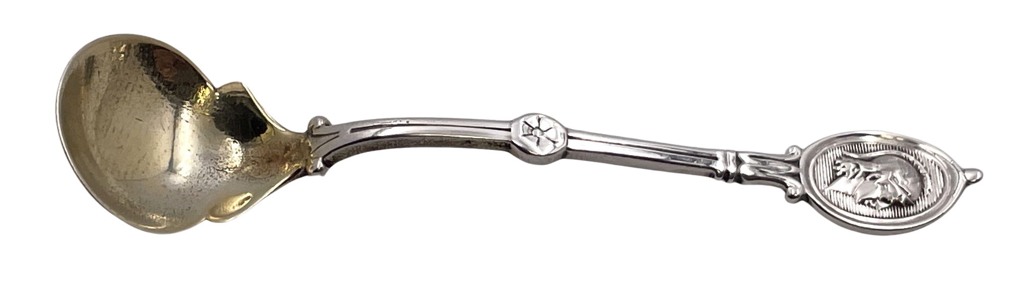 J. E. Caldwell & Co. Sterling Silver Salt Spoon in Medallion Pattern