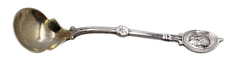 J. E. Caldwell & Co. Sterling Silver Salt Spoon in Medallion Pattern