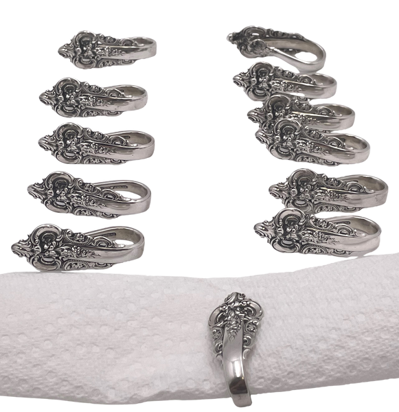 Grande Baroque Wallace Set of 12 Sterling Silver Napkin Clips