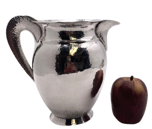 Pampaloni Sterling Silver Hammered Pitcher in Mid-Century Modern Jensen/Lalaounis Style