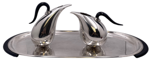 Rare Pomellato Sterling Silver Set of 2 Pitchers on Tray in Mid-Century Modern Style