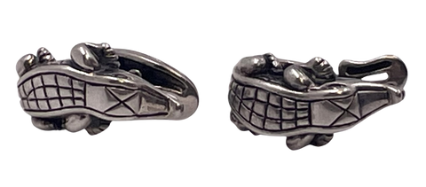 Barry Kieselstein Sterling Silver Alligator Earrings