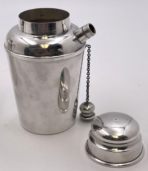 Pair of Reed & Barton Sterling Silver Cocktail Shakers in Mid-Century Modern Style