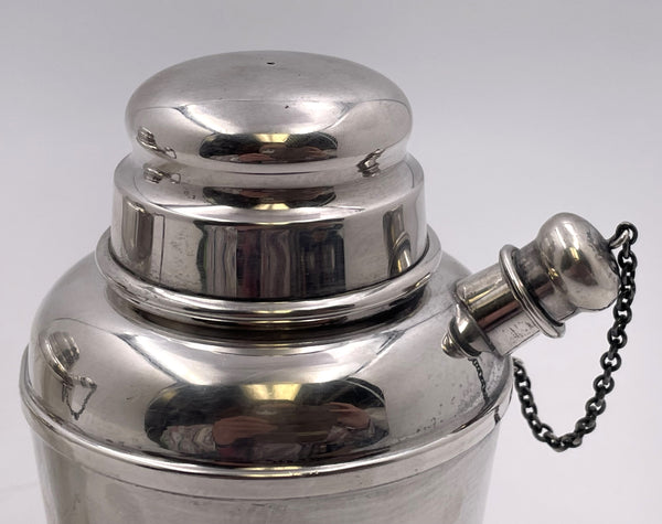 Pair of Reed & Barton Sterling Silver Cocktail Shakers in Mid-Century Modern Style