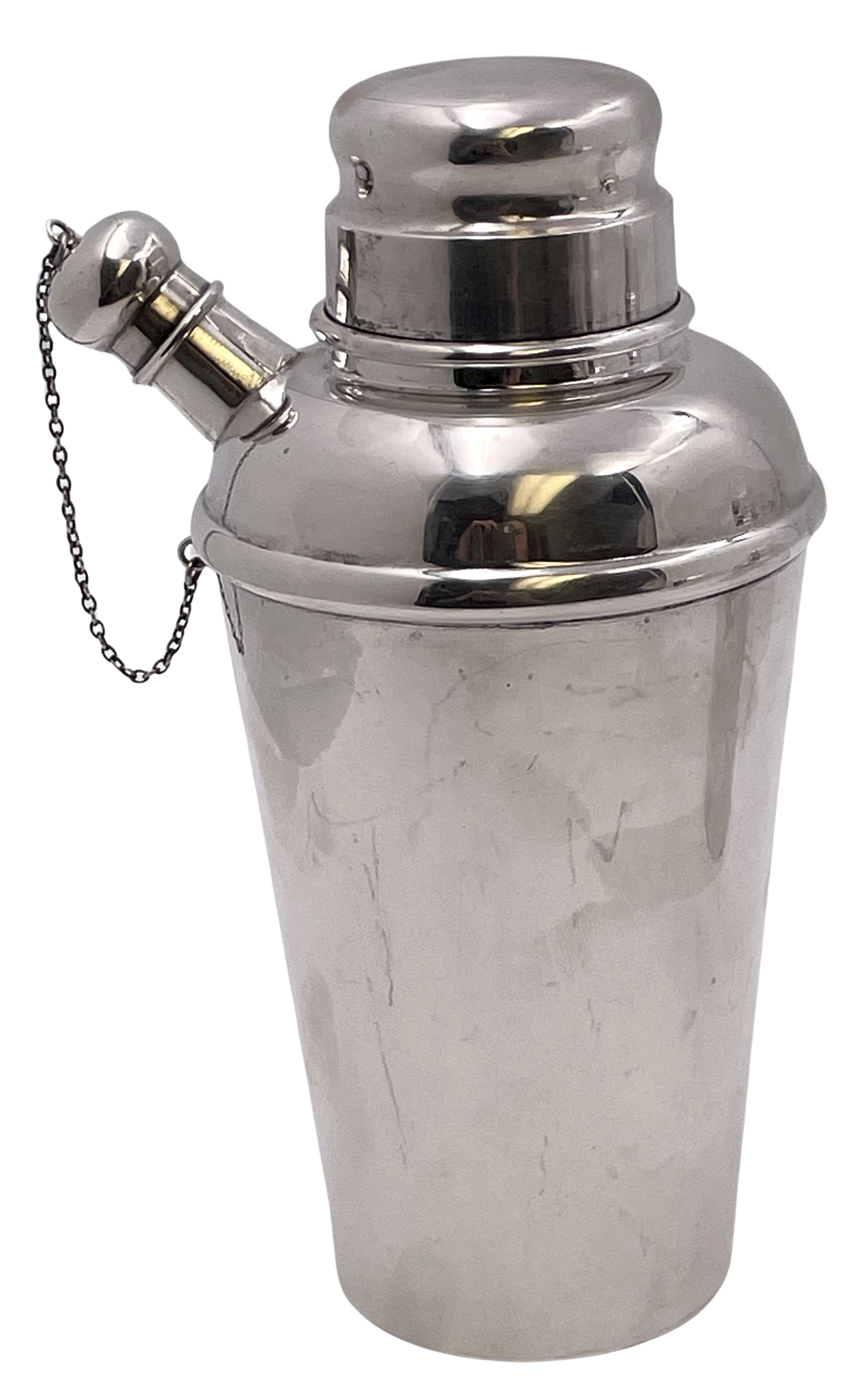 Currier & Roby Sterling Silver Cocktail Shaker in Mid-Century Modern Style