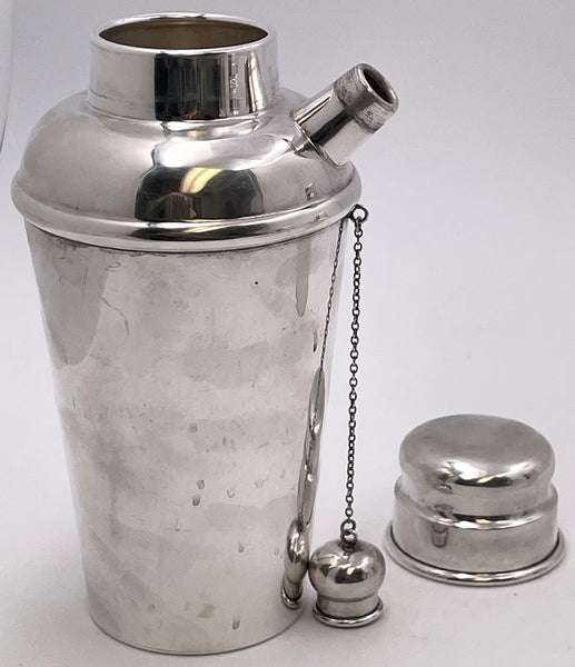 Currier & Roby Sterling Silver Cocktail Shaker in Mid-Century Modern Style