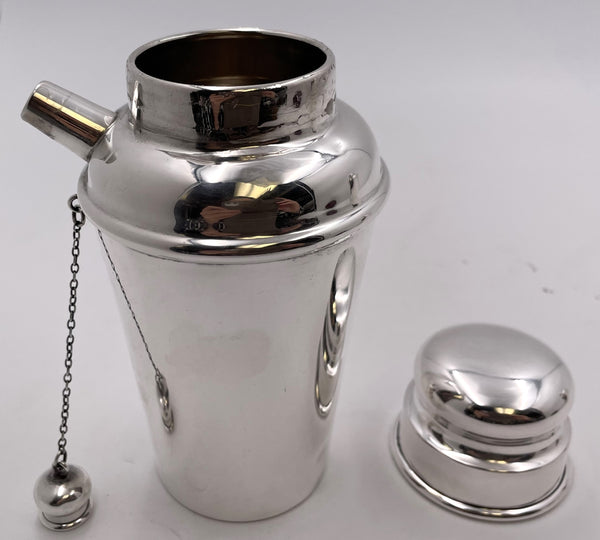 Currier & Roby Sterling Silver Cocktail Shaker in Mid-Century Modern Style 1 Pint