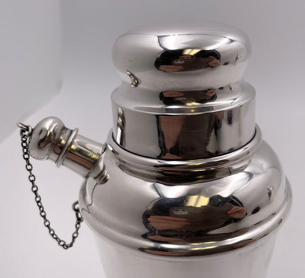 Currier & Roby Sterling Silver Cocktail Shaker in Mid-Century Modern Style 1 Pint