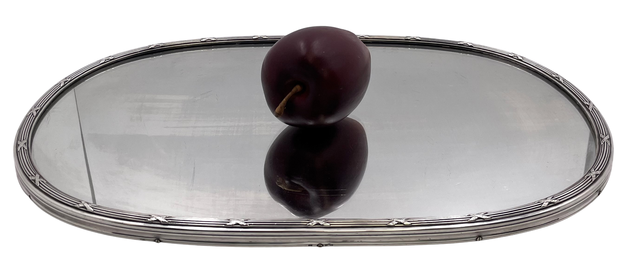 French Sterling Silver Mirrored Plateau in Louis XV Style from 19th Century