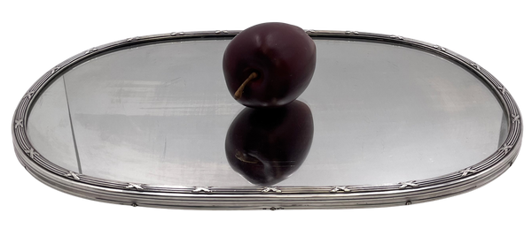 French Sterling Silver Mirrored Plateau in Louis XV Style from 19th Century