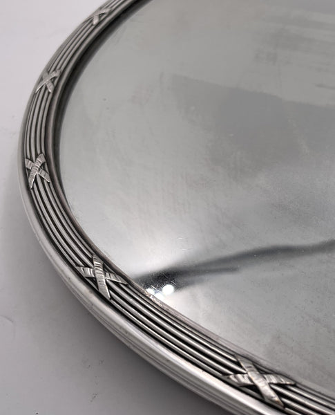 French Sterling Silver Mirrored Plateau in Louis XV Style from 19th Century