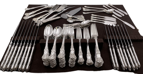 Tiffany & Co. Sterling Silver 98-Piece Flatware Set in English King Pattern