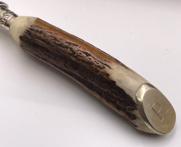 Asprey 3-Tiered Fitted Boxed 29-Piece Set of Antler-Handled Steak and Carving Set in New Condition