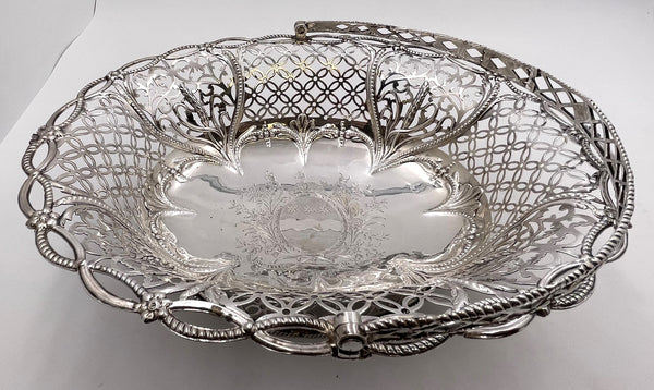 Hester Bateman(?) Sterling Silver 1770 Basket Bowl from Georgian Era