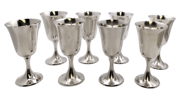 Gorham Sterling Silver Set of 8 Goblets #272 in Mid-Century Modern Style
