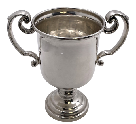 Cartier Sterling Silver Two-Handled Trophy Cup in Heavy Gage Handmade