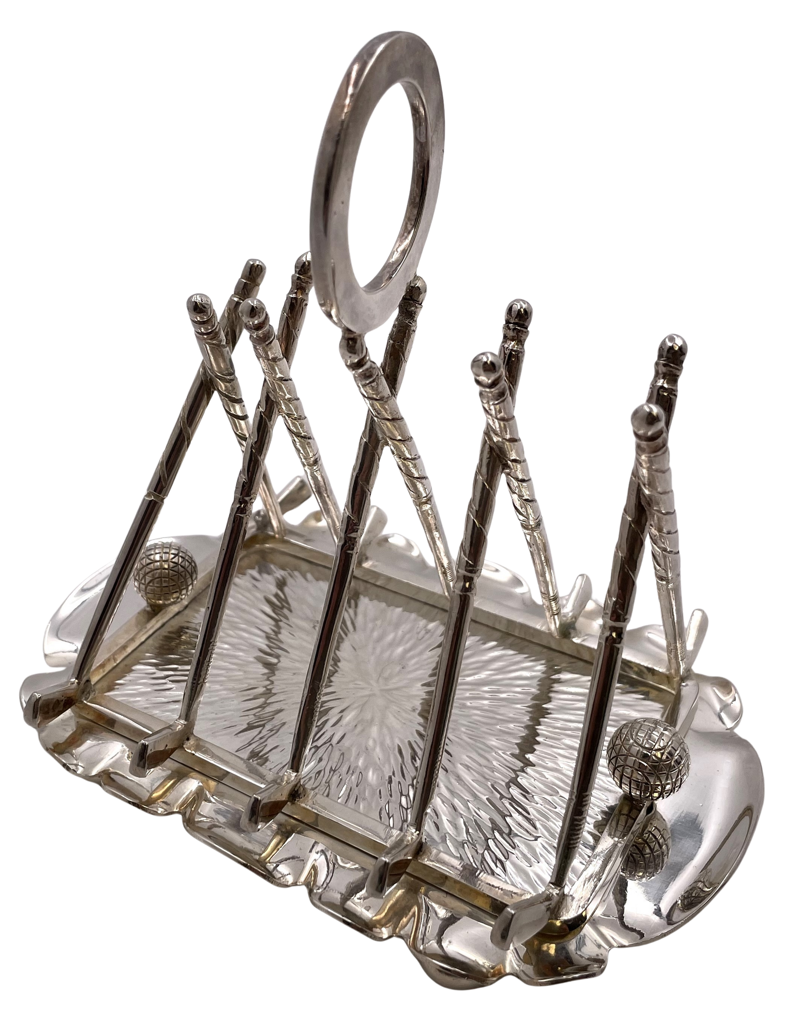 Silver Golf-Themed Novelty Toast Rack