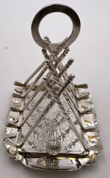 Silver Golf-Themed Novelty Toast Rack
