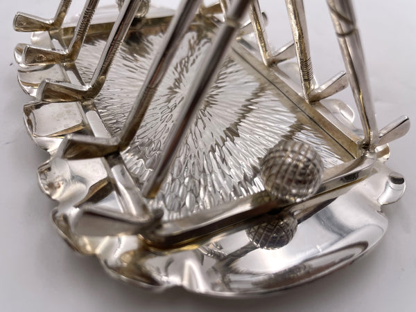 Silver Golf-Themed Novelty Toast Rack