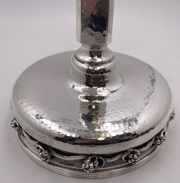 Georg Jensen Style Sterling Silver Unique Hammered Menorah
