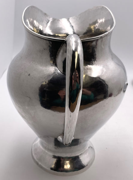 F. Novick Chicago Arts & Crafts Sterling Silver Hammered Pitcher on Tray
