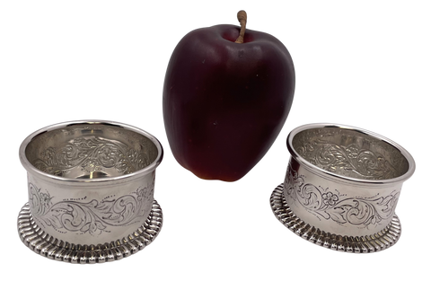 Tiffany & Co. Sterling Silver Pair of Cachepots with Floral Motifs