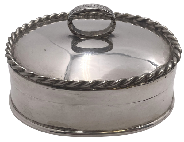 William Seitz Sterling Silver Box with Rope Motif in Arts & Crafts Style
