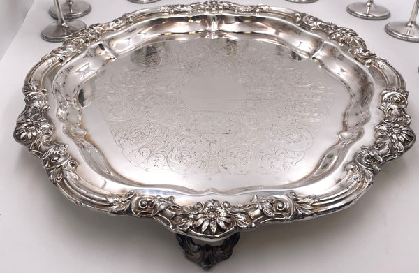 Set of 12 International Sterling Silver Goblets on Matching Tray