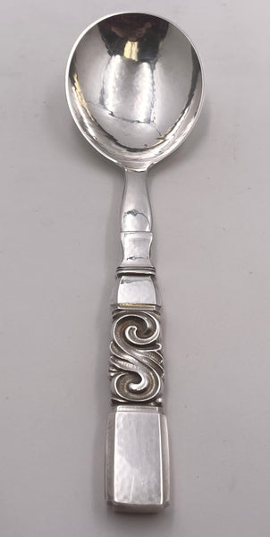 Georg Jensen Sterling Silver Salad Set in Scroll Pattern