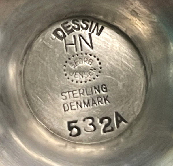 Pair of Georg Jensen Sterling Silver Goblets/ Kiddush Cups #532A