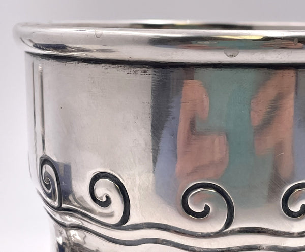 Danish Silver Vase in Mid-Century Modern Style